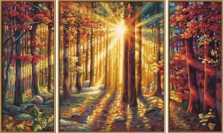 Триптих для раскрашивания - Осенний лес, 50х80 см. 
