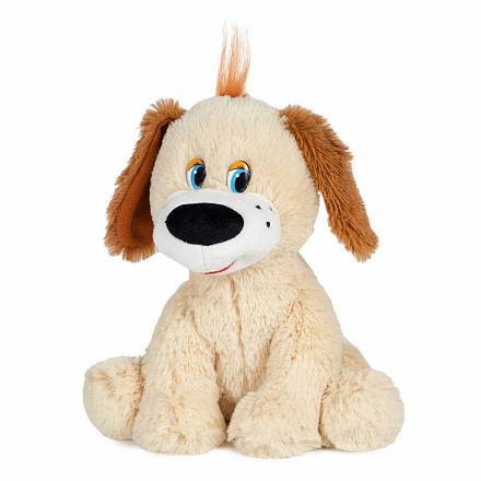 Мягкая игрушка озвученная - Собачка Тузик с коричневыми ушами, 20 см. 