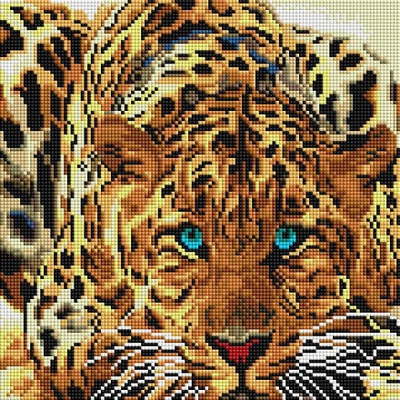 Мозаика алмазная на раме – Леопард, 30 х 30 см 
