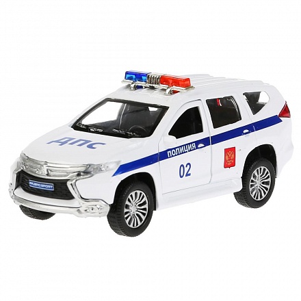 Машина Mitsubishi Pajero Sport – Полиция, 12 см, инерционный механизм, цвет белый 