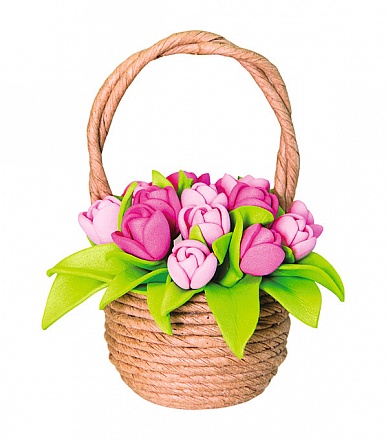 Набор для творчества топиарий - Тюльпаны в корзинке 