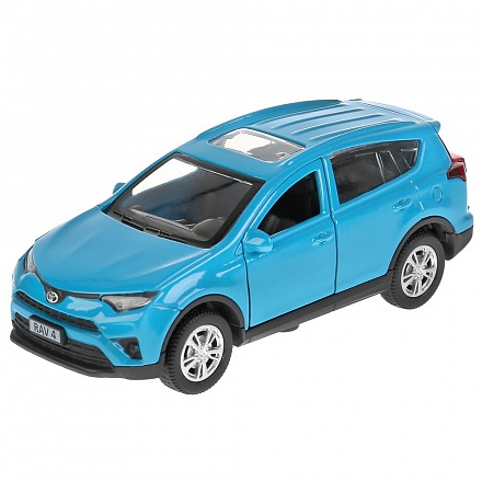 Машина металлическая Toyota Rav4, 12 см, открываются двери, инерционная, синяя 