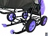 Санки-коляска Snow Galaxy - City-1 - Серый Зайка, цвет фиолетовый, на больших колесах Ева, сумка, варежки  - миниатюра №4