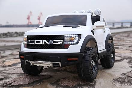 Электромобиль – Ford Ranger, белый, свет и звук 