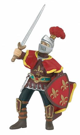 Фигурка Рыцарь в шлеме с пером, красный 
