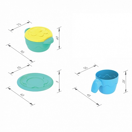 Набор посуды из серии Шкода 6 предметов: кастрюля с крышкой, 2 чашки, 2 блюдца, в сетке 