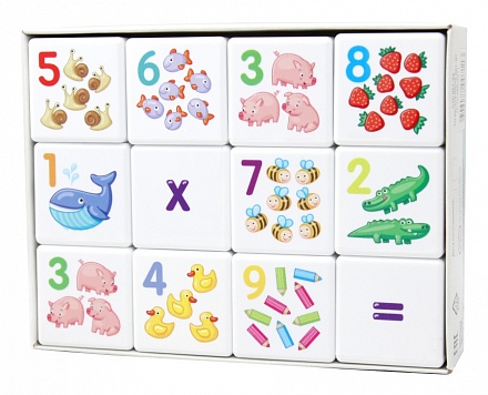 Кубики для умников – Арифметика, 12 шт. без обклейки 