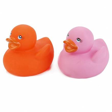 Набор из 2 игрушек для купания – Уточки-термо, розовая и оранжевая 