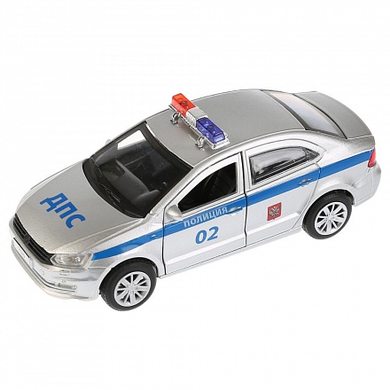 Металлическая инерционная модель – VW Polo Полиция, 12 см 