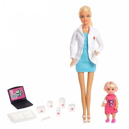 Набор из 2-х кукол - Доктор и ребенок с аксессуарами  