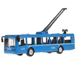 Модель Троллейбус Метрополитен 16,5 см двери открываются инерционная металлическая (Технопарк, SB-16-65-WB 20-1) - миниатюра