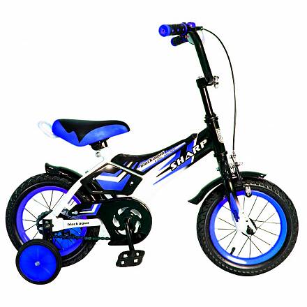 Двухколесный велосипед Sharp, диаметр колес 12 дюймов, синий 