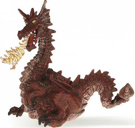 Игровая фигурка - Красный дракон с пламенем 