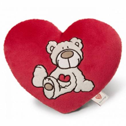 Подушка-сердце "Медвежонок, кремовый", 25 см 