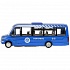 Модель Автобус Iveco Daily свет-звук 15 см двери открываются синий металлическая инерционная  - миниатюра №1