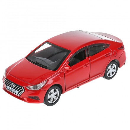 Инерционная металлическая модель – Hyundai Solaris, 12 см, красный 