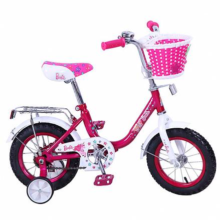 Детский велосипед – Barbie, 12", G-тип, бело-розовый 
