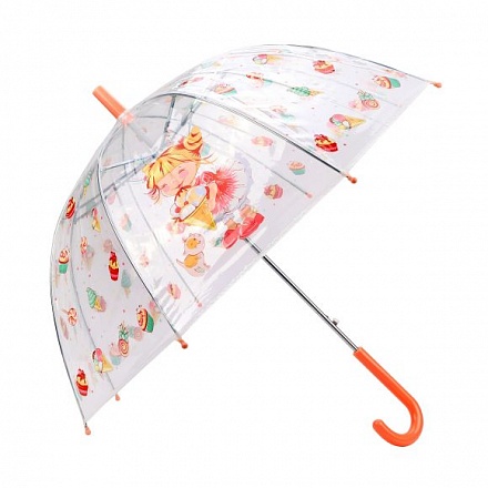 Зонт детский Лакомка прозрачный, 45 см., полуавтомат 