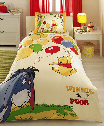Комплект детского постельного белья, Disney, 1,5 спальное - WINNIE BALLOON 