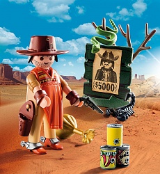 Игровой экстра-набор: Ковбой с постером Разыскивается (Playmobil, 9083pm) - миниатюра
