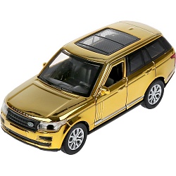 Машина Range Rover Vogue хром 12 см золотая двери открываются металлическая инерционная (Технопарк, VOGUE-12CH-GD) - миниатюра