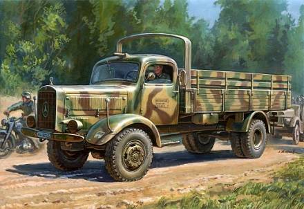 Модель для склеивания - Немецкий тяжёлый грузовик времён Второй Мировой войны L Звезда, 4500A 