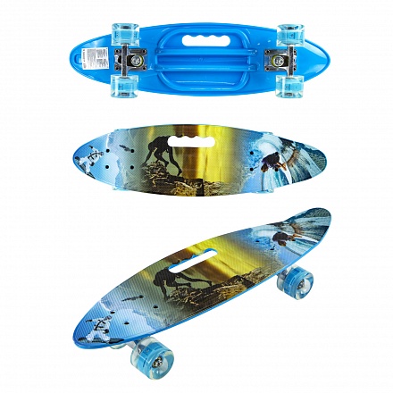 Скейт – Navigator, колеса 6 х 4,5 см, со светом, ручка для переноски 