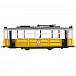 Модель Ретро-трамвай 17 см свет-звук двери открываются инерционная металлическая желтый  - миниатюра №3
