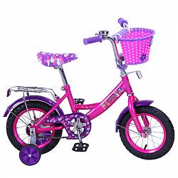 Велосипед детский – Filly, розово-фиолетовый со страховочными колесами (ST12005-Asim) - миниатюра