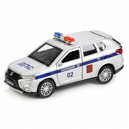 Металлическая инерционная машина – Mitsubishi Outlander Полиция, 12 см, открываются двери и багажник 