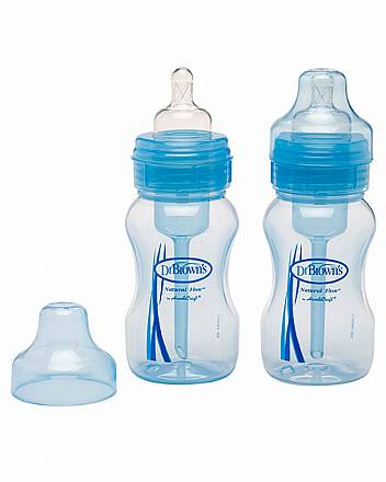 Набор 2-х синих бутылочек с широким горлышком 