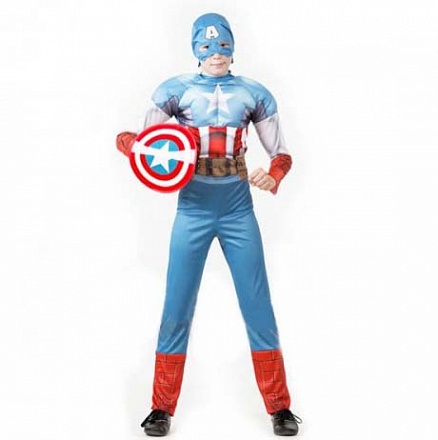 Карнавальный костюм Мстители – Капитан Америка, размер 32 