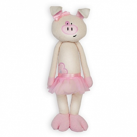 Мягкая игрушка - Свинка с цветочком в юбочке, 33 см 