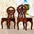 Мебель для кукольного домика - 2 стула, цвет – коричневый  - миниатюра №5