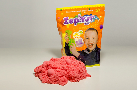 Кинетический пластилин Zephyr розовый, 0,3 кг. 