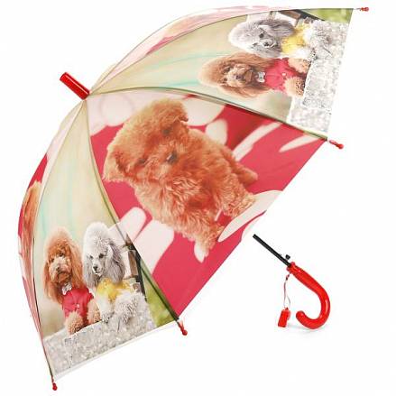 Детский зонт со свистком - Питомцы, матовый, диаметр 50 см  