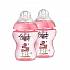 Бутылочки для кормления с антиколиковым клапаном и рисунком, 260 мл, 2 шт., цвет – розовый  - миниатюра №1