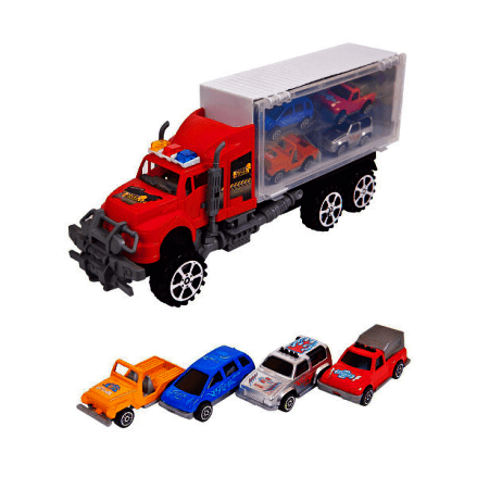 Автовоз с 4 легковыми машинками из серии Спецтехника 