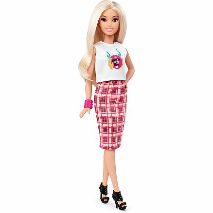 Кукла Barbie Игра с модой - Блондинка в клетчатой юбке 