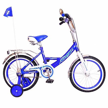 Двухколесный велосипед Дельфин, диаметр колес 16 дюймов, синий 