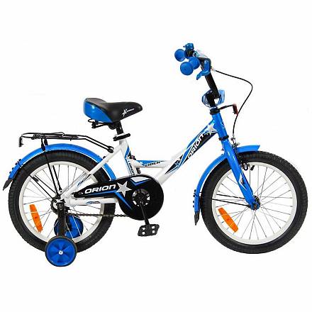 Двухколесный велосипед Lider Orion диаметр колес 16 дюймов, белый/синий 