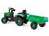 Педальный трактор с прицепом - зелено-черный  - миниатюра №3