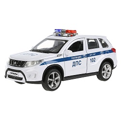 Машина Полиция Suzuki Vitara S 2015 12 см свет-звук двери и багажник открываются металлическая (Технопарк, VITARA-12SLPOL-WH) - миниатюра