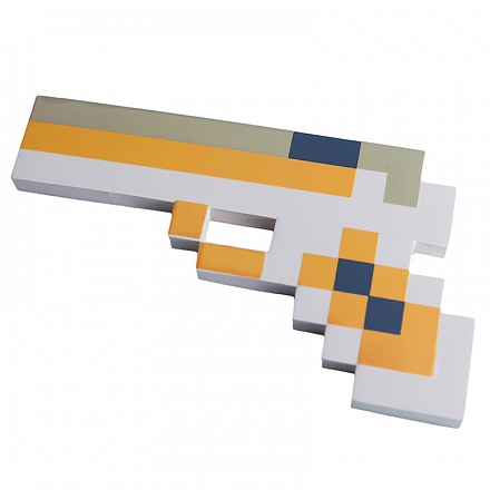 Пистолет пиксельный 8 Бит, оранжевый, 22 см 