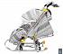 Санки-коляска Snow Galaxy Luxe, цвет – серая, на больших мягких колесах, с сумкой и муфтой  - миниатюра №2