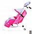 Санки-коляска Комфорт Люкс 11 - Любопытный щенок с колесиками и муфтой, розовый  - миниатюра №2
