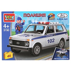 Конструктор Lada 4х4 Полиция 46 деталей (Город мастеров, 3190-CY) - миниатюра