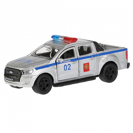 Машина металлическая инерционная Ford Ranger пикап - Полиция 12 см, открываются двери  