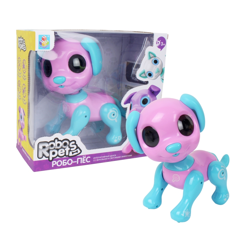

Интерактивная игрушка Робо-пес, розовый