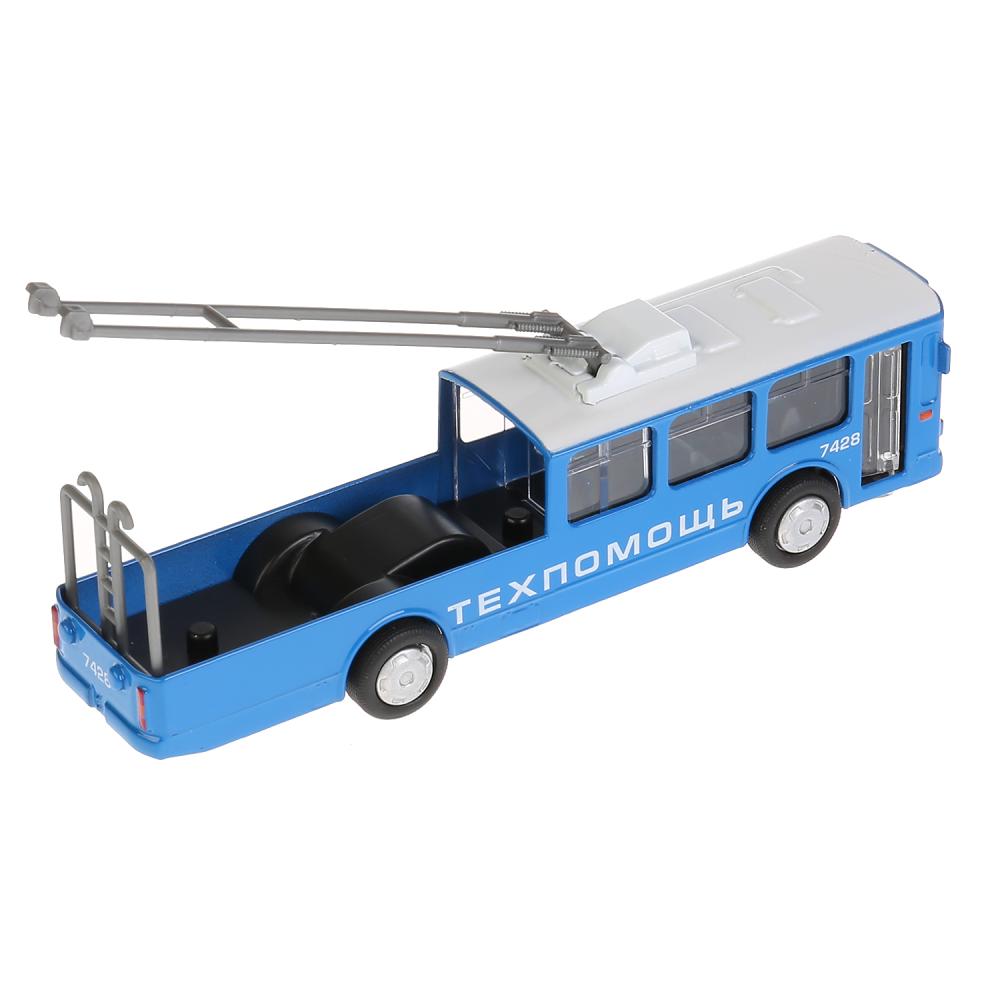 Ремонтный троллейбус, 16,5 см с аксессуарами, металлический инерционный  